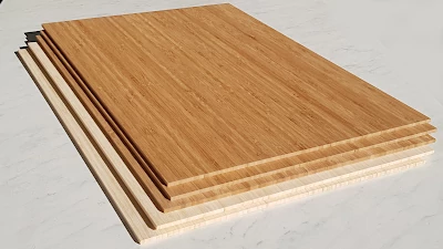 5mm Bambus Starkfurnier Tafeln mit Hochkantlamellen Optik