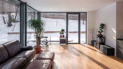Eco-Haus mit Parkett aus Bambus